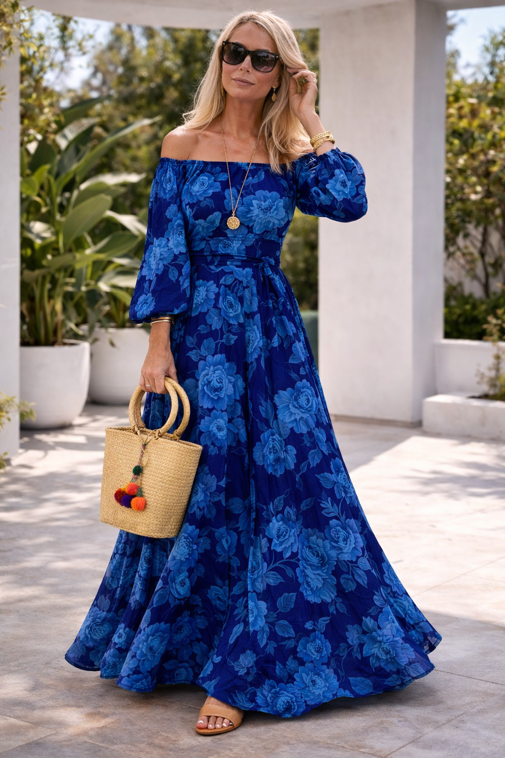 Robe Longue Femme avec Épaules Dénudées Lucyle