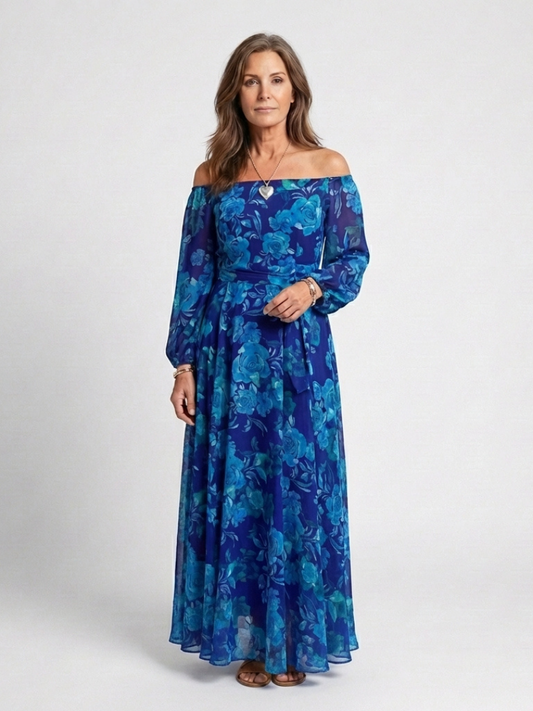 Robe Longue Femme avec Épaules Dénudées Lucyle