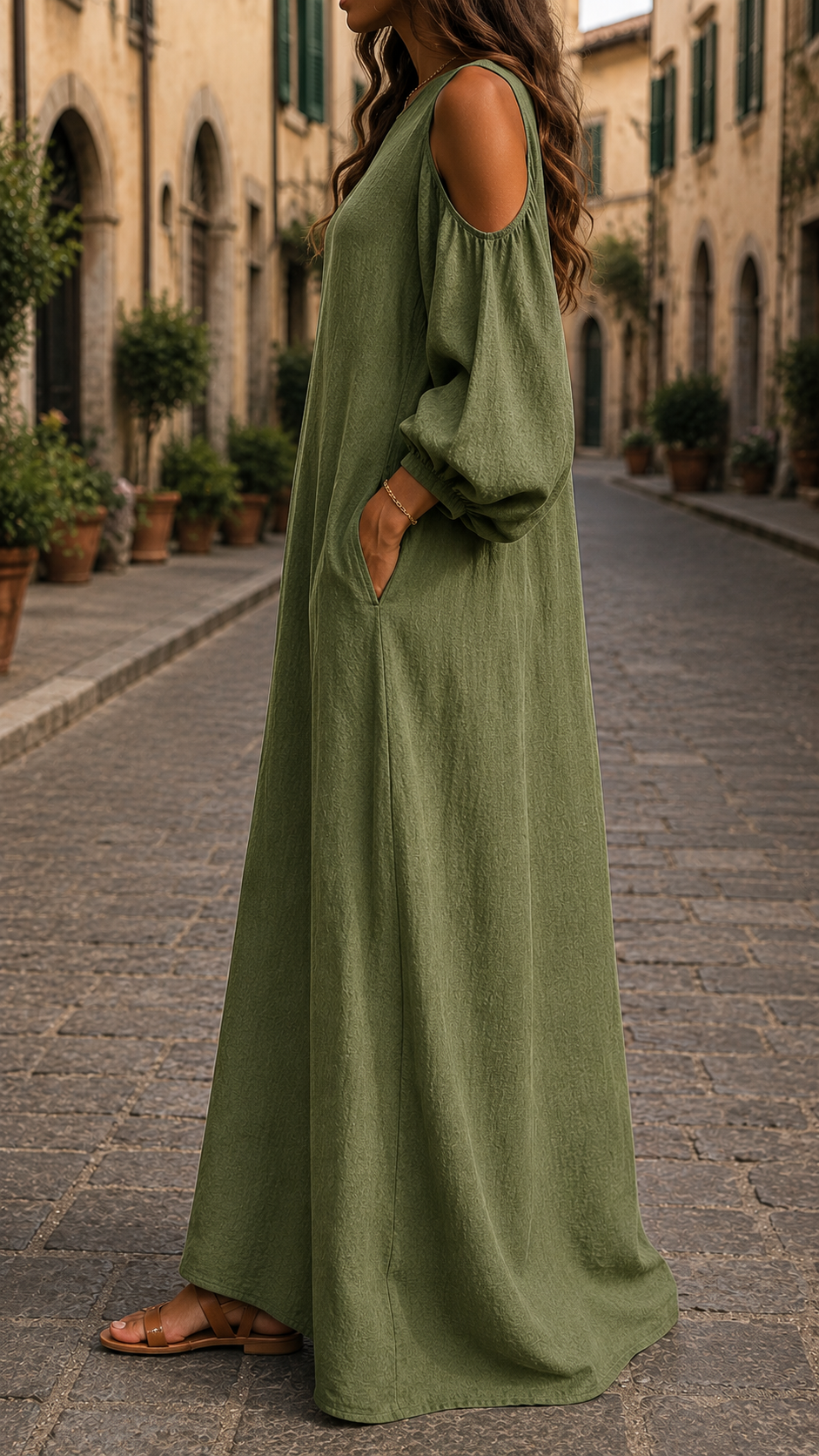 Robe Longue Femme avec Épaules Dénudées Lucyle