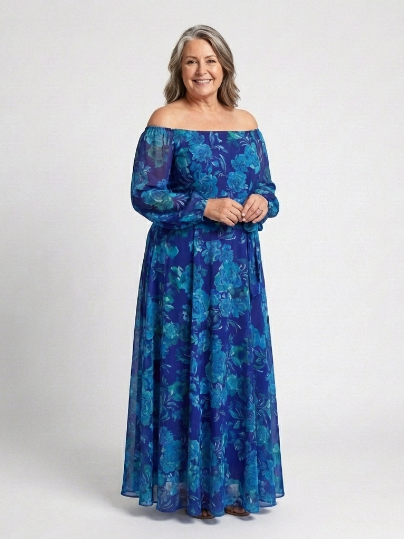 Robe Longue Femme avec Épaules Dénudées Lucyle
