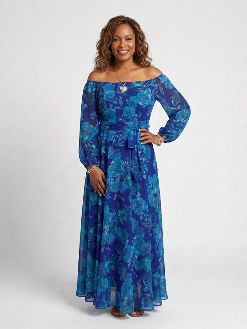 Robe Longue Femme avec Épaules Dénudées Lucyle