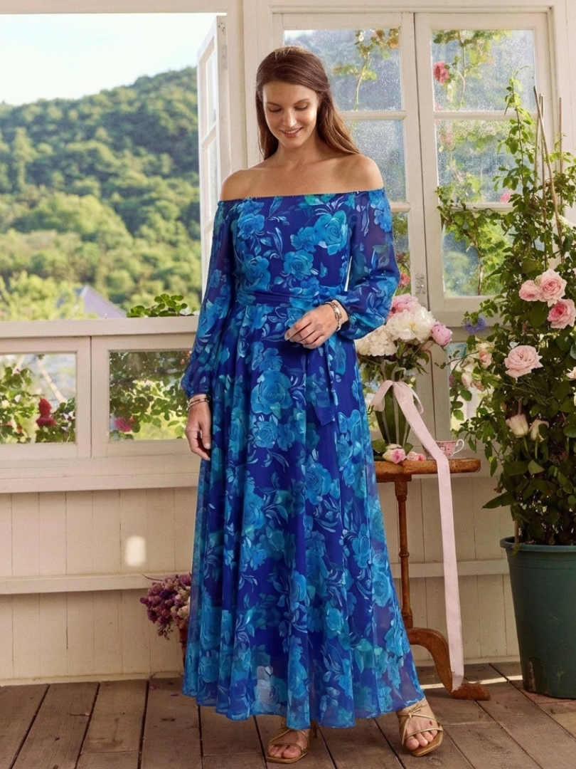 Robe Longue Femme avec Épaules Dénudées Lucyle