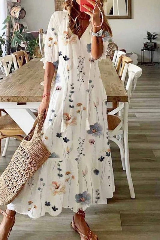 Robe Longue Femme avec Imprimé Floral Bohème Lucyle