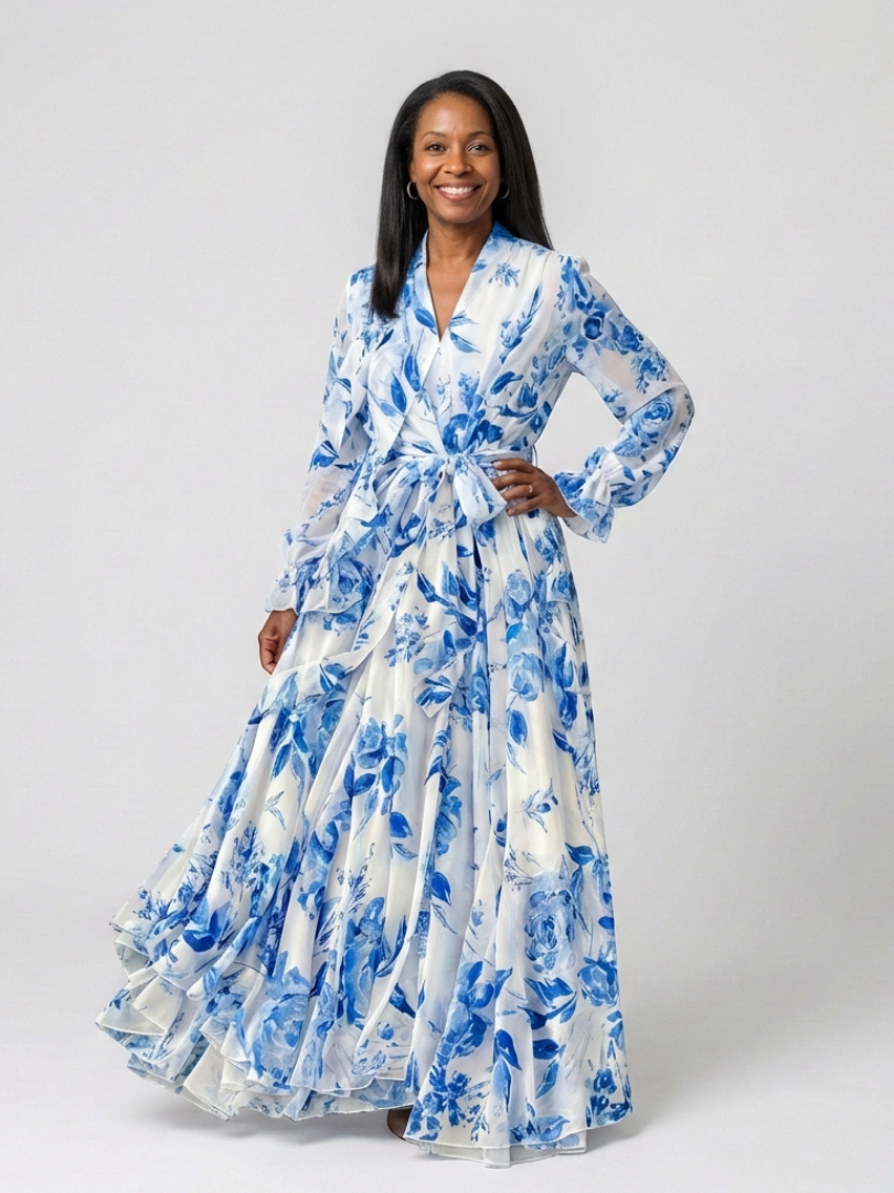 Robe Longue Femme avec Imprimé Floral Lucyle