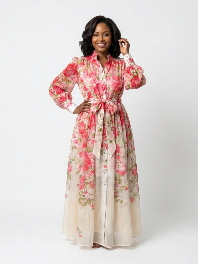 Robe Longue Femme avec Imprimé Floral Lucyle