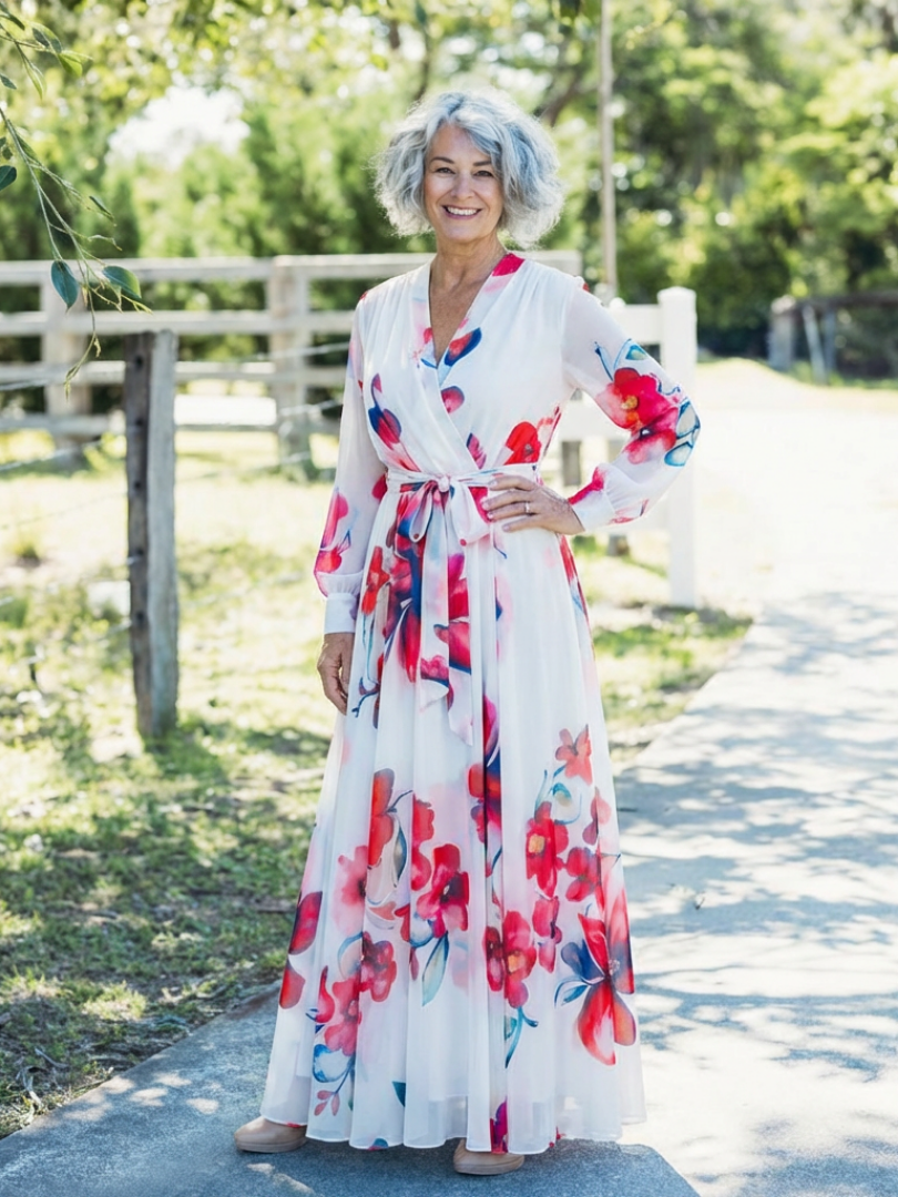 Robe Longue Femme avec Imprimé Floral Lucyle
