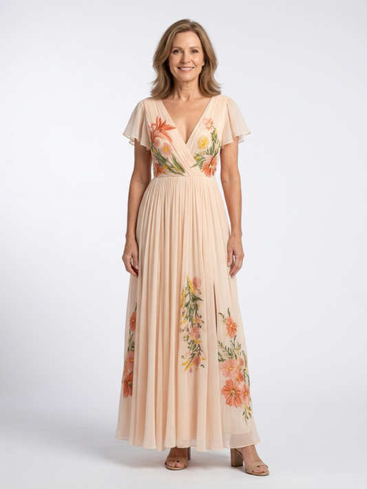 Robe Longue Femme avec Jupe Plissée et Confort Lucyle