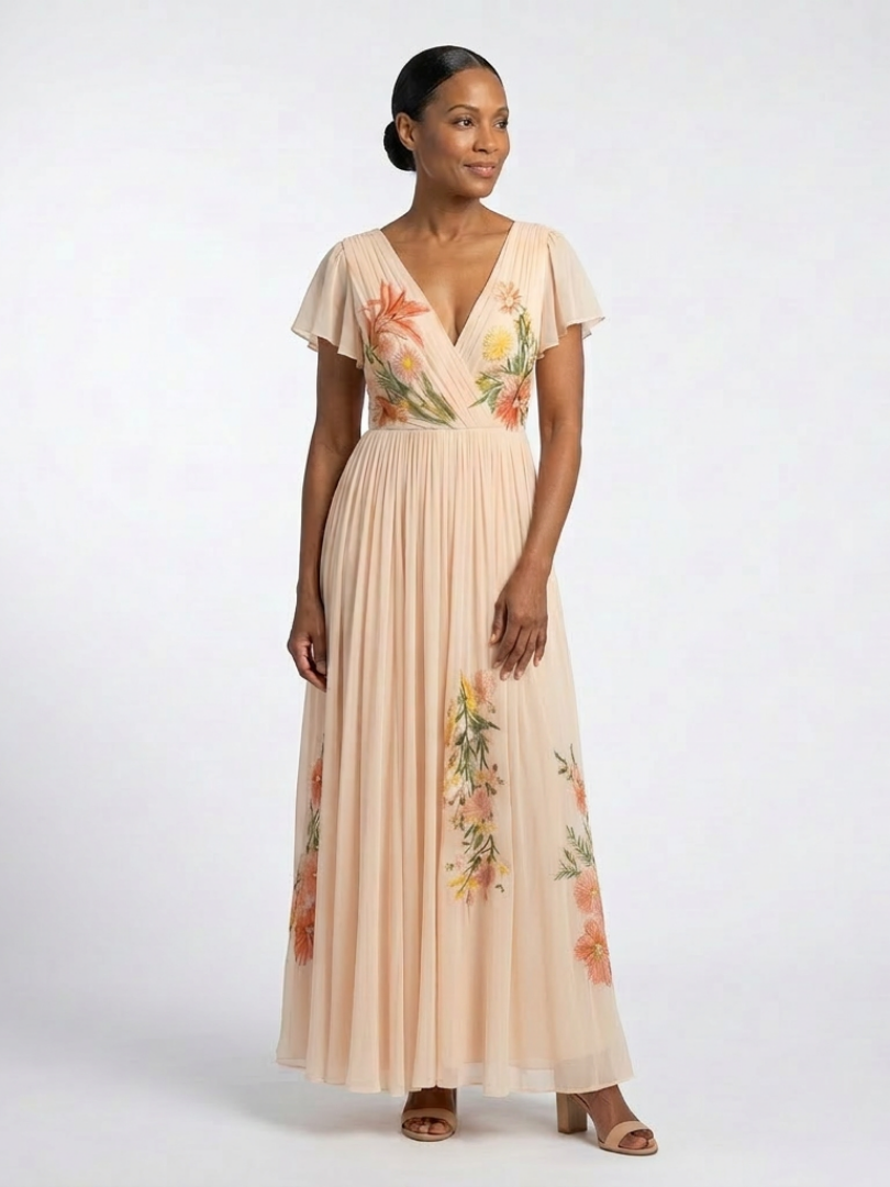 Robe Longue Femme avec Jupe Plissée et Confort Lucyle