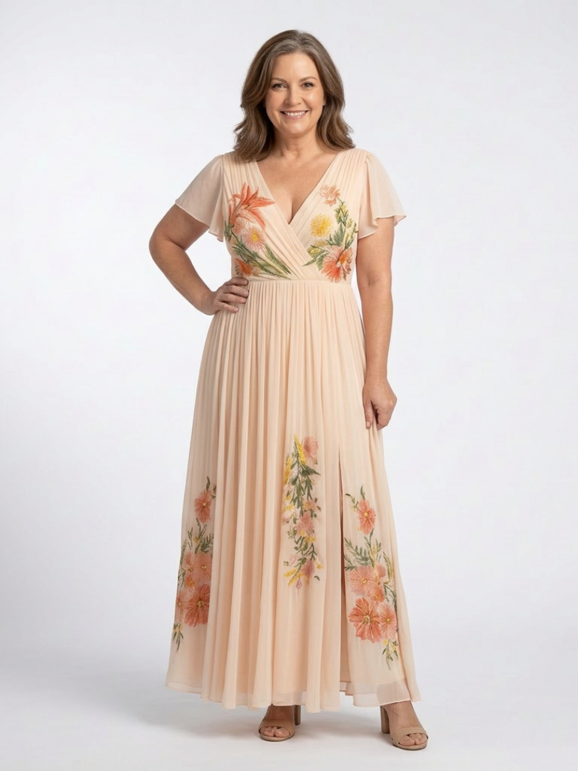 Robe Longue Femme avec Jupe Plissée et Confort Lucyle
