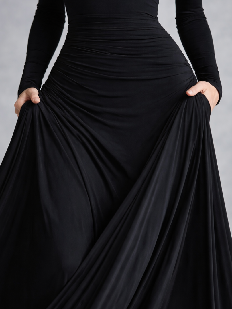 Robe Longue Femme avec Manches Longues Drapée Lucyle