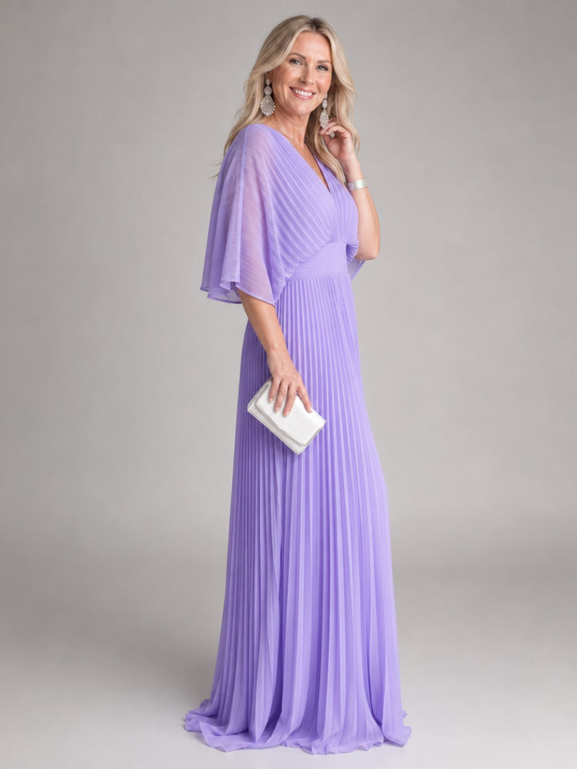 Robe Longue Femme avec Manches Longues et Col V Lucyle