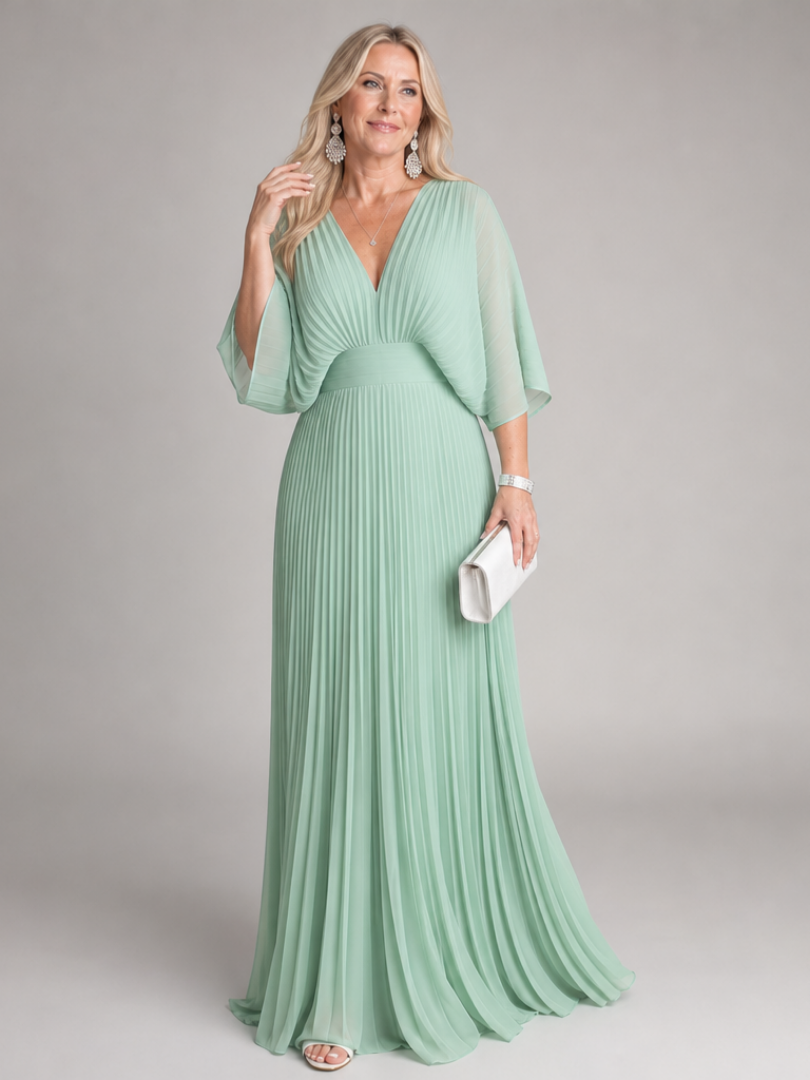 Robe Longue Femme avec Manches Longues et Col V Lucyle
