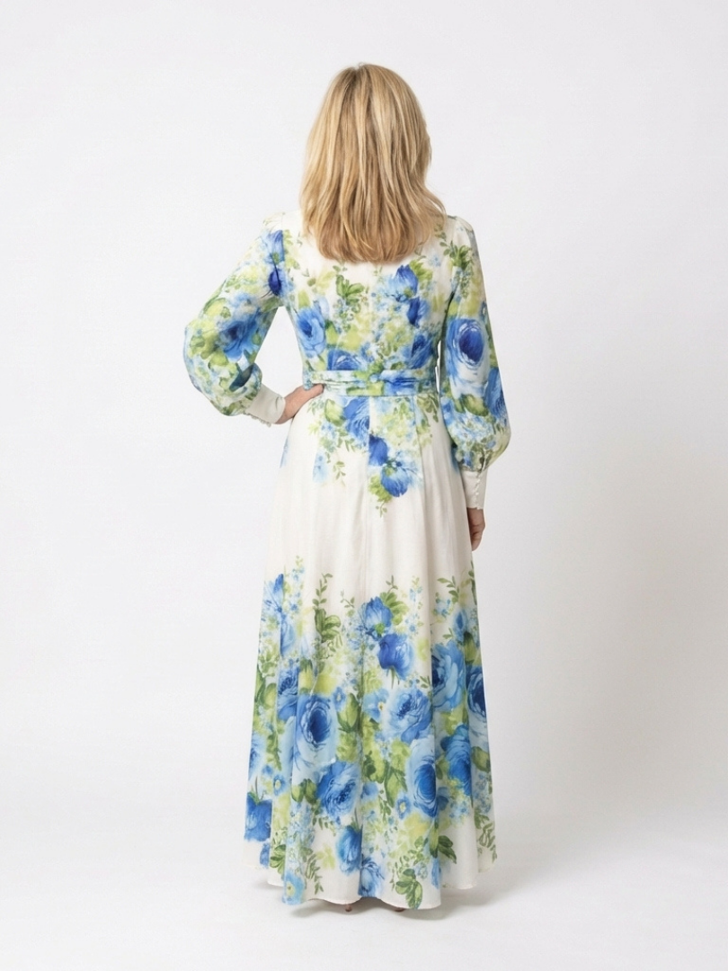 Robe Longue Femme avec Manches Longues et Détail Boutonné Lucyle