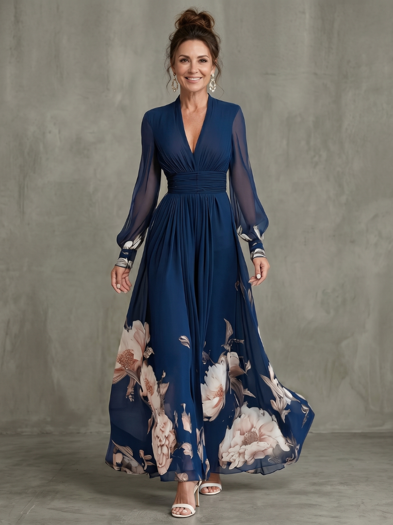 Robe Longue Femme avec Manches Transparentes Lucyle