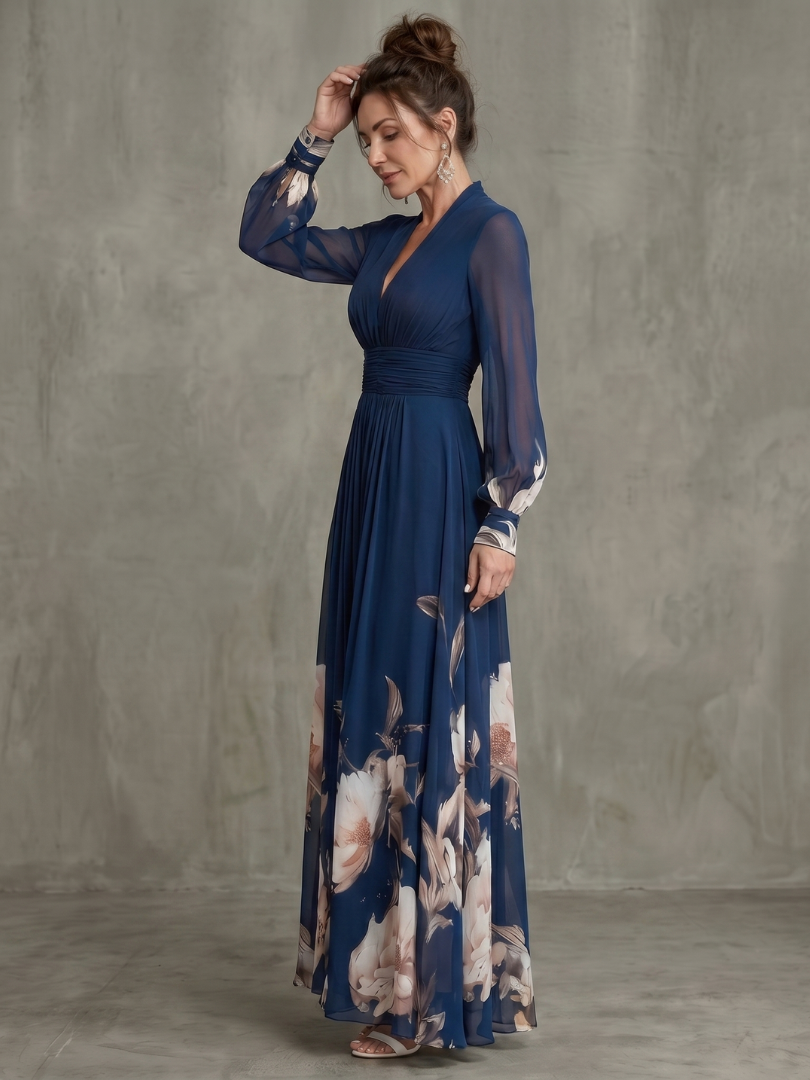 Robe Longue Femme avec Manches Transparentes Lucyle