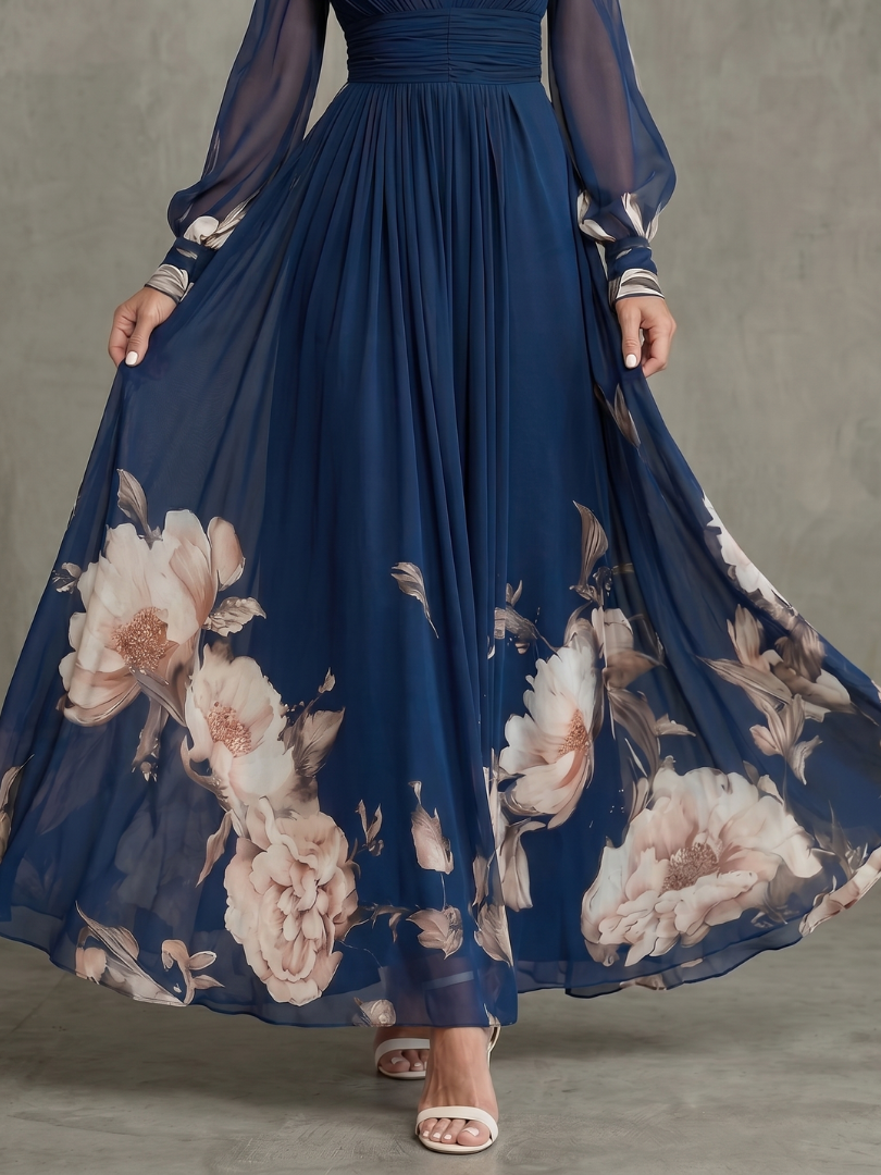 Robe Longue Femme avec Manches Transparentes Lucyle