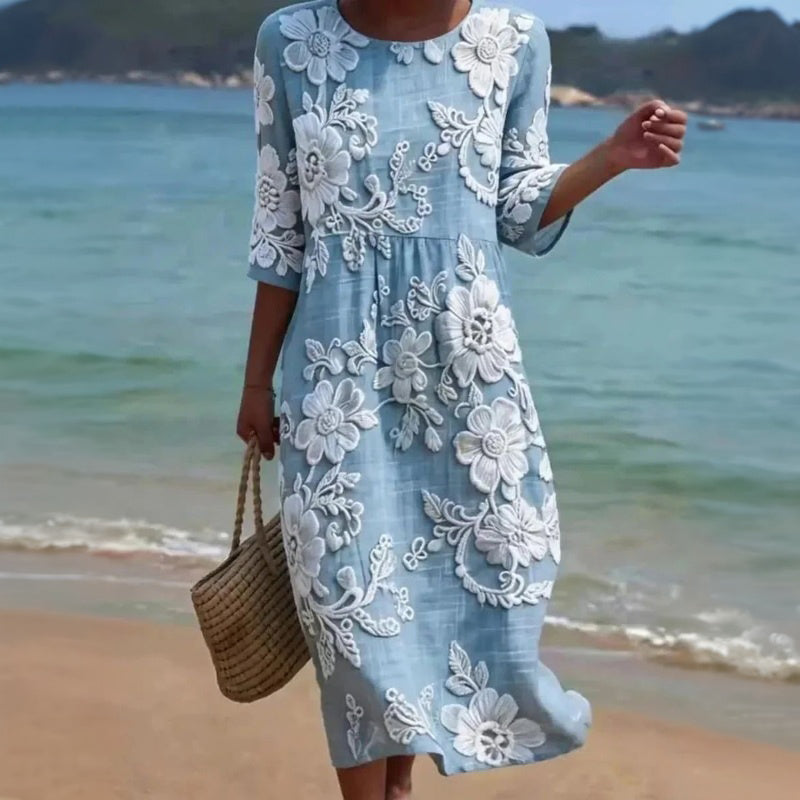 Robe Longue Femme avec Motif Floral Lucyle