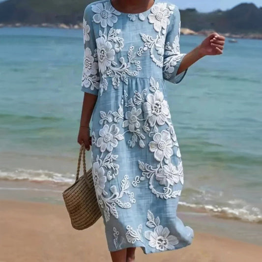 Robe Longue Femme avec Motif Floral Lucyle