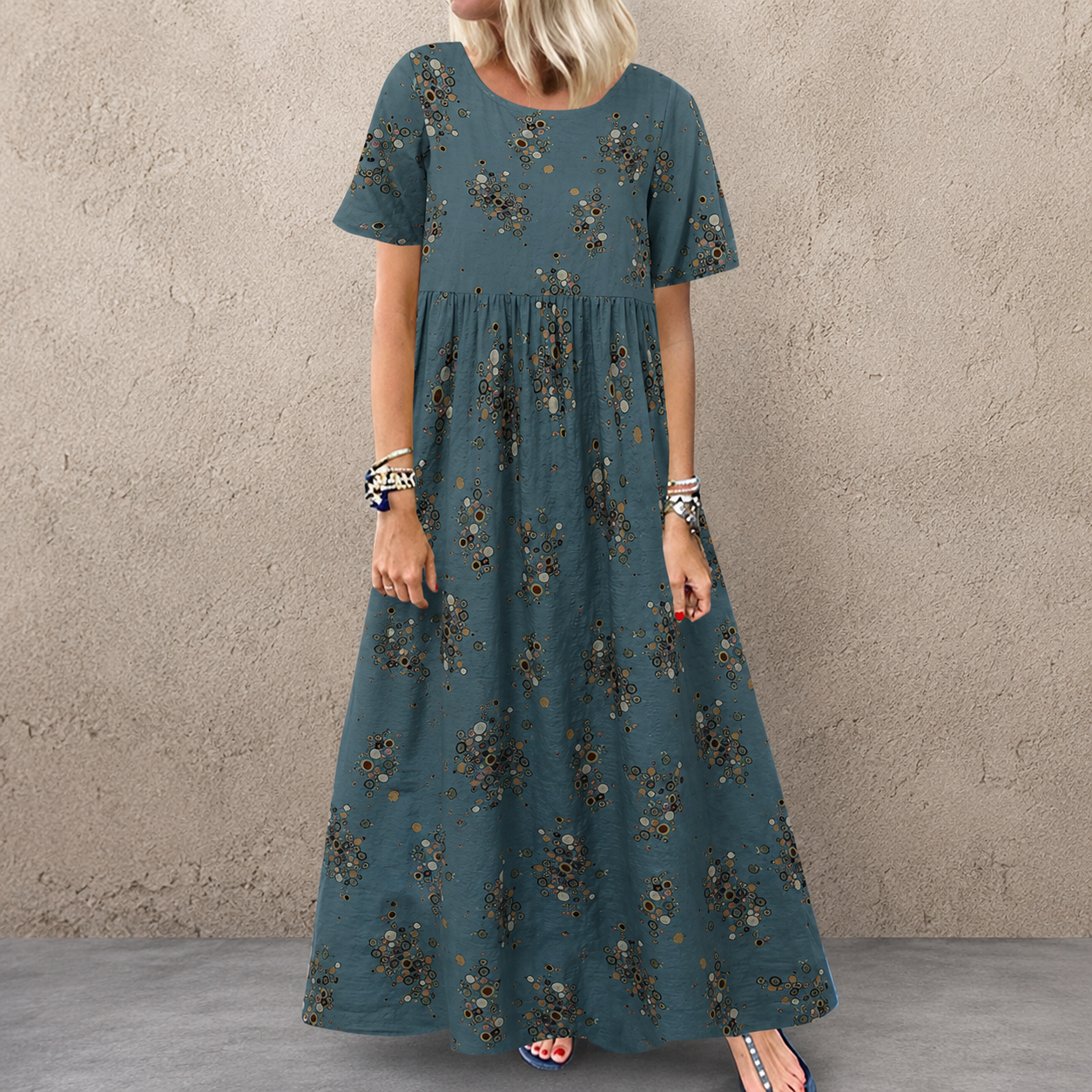 Robe Longue Femme avec Motif Floral Lucyle