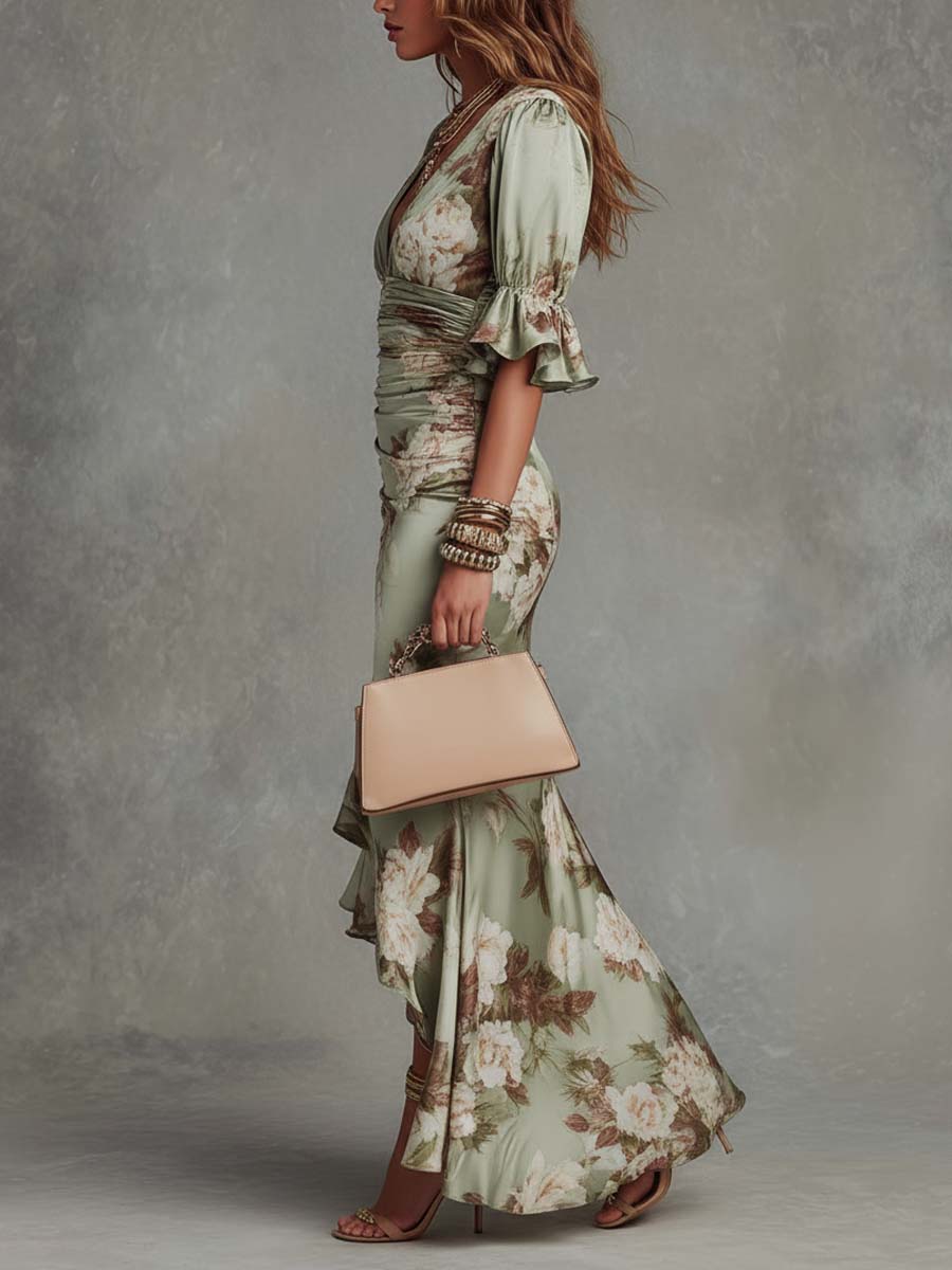 Robe Longue Femme avec Motif Floral Lucyle