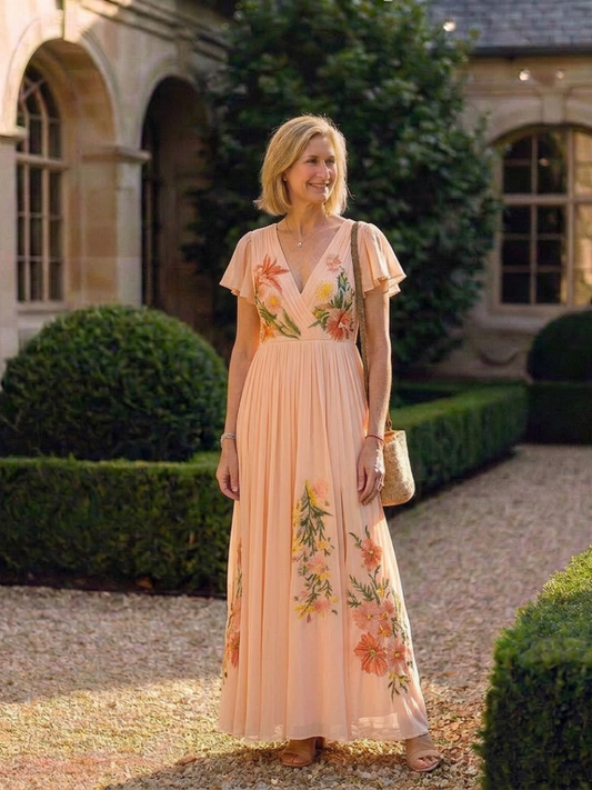 Robe Longue Femme avec Motif Floral Lucyle