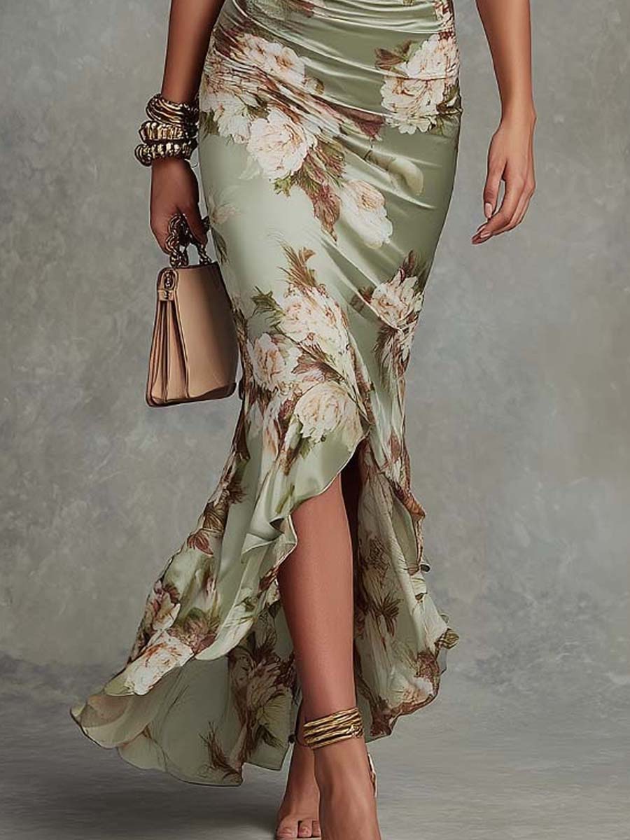 Robe Longue Femme avec Motif Floral Lucyle