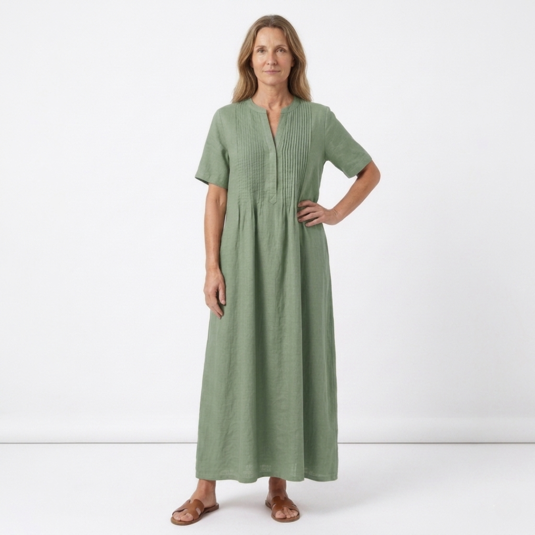 Robe Longue Femme avec Plis Verticaux Lucyle