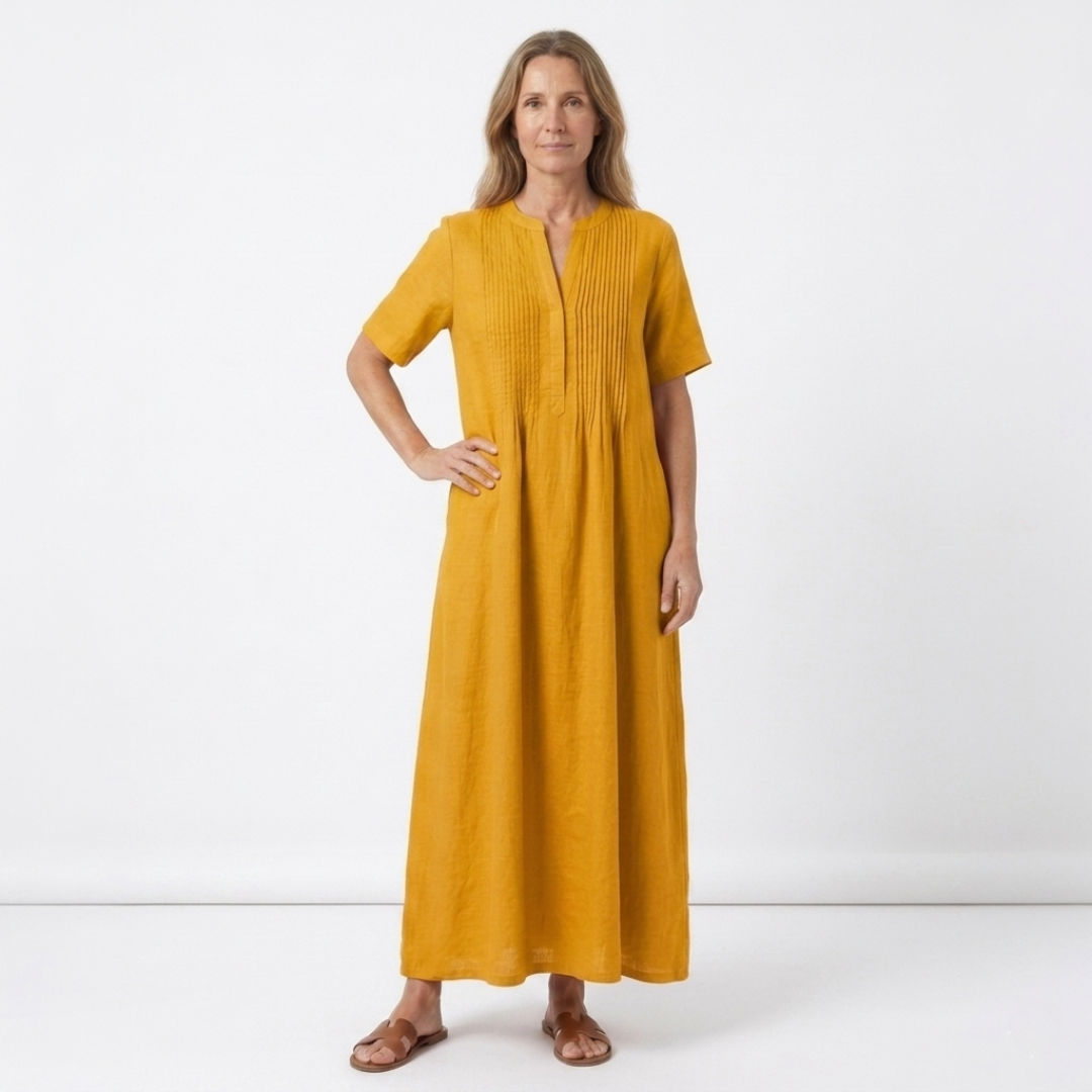 Robe Longue Femme avec Plis Verticaux Lucyle
