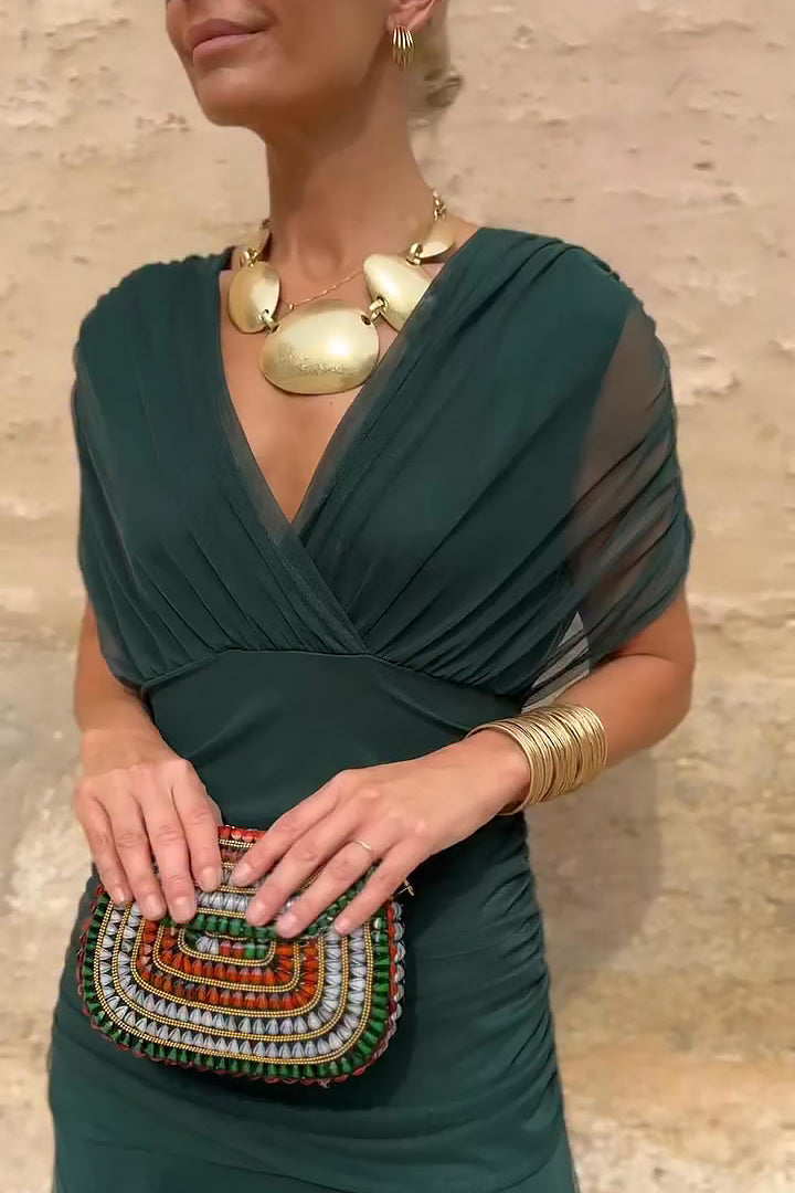 Robe Longue Femme avec Plis à la Taille Lucyle