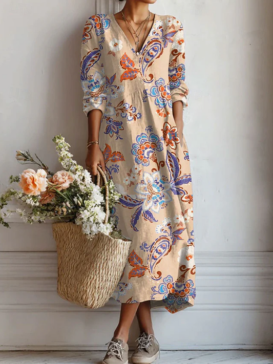 Robe Longue Femme avec Silhouette Ample et Poches Lucyle