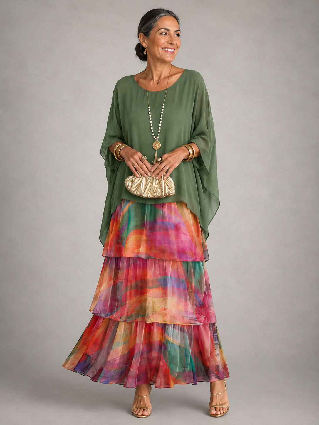 Robe Longue Femme avec Tissu Fluide Lucyle