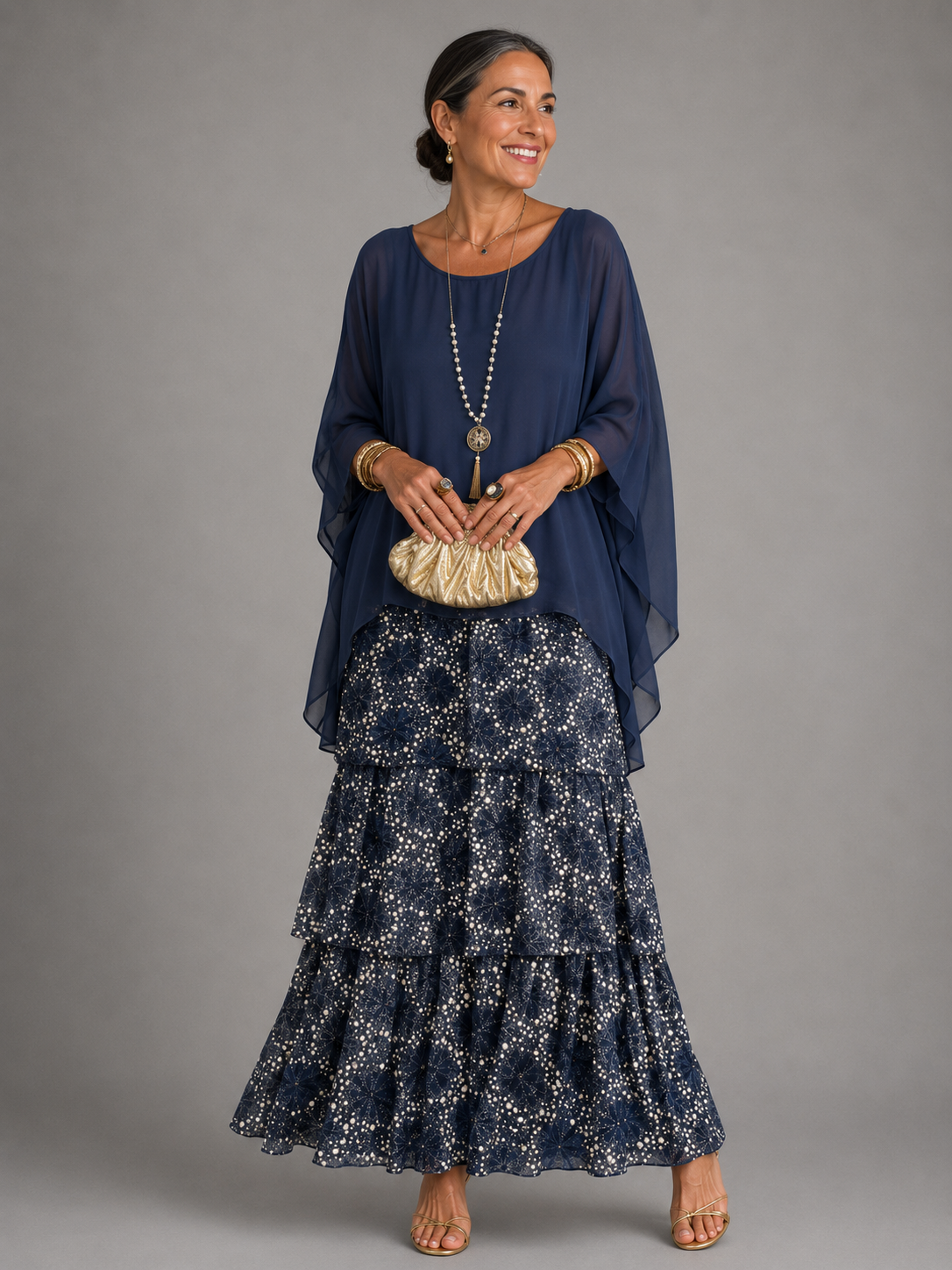 Robe Longue Femme avec Tissu Fluide Lucyle