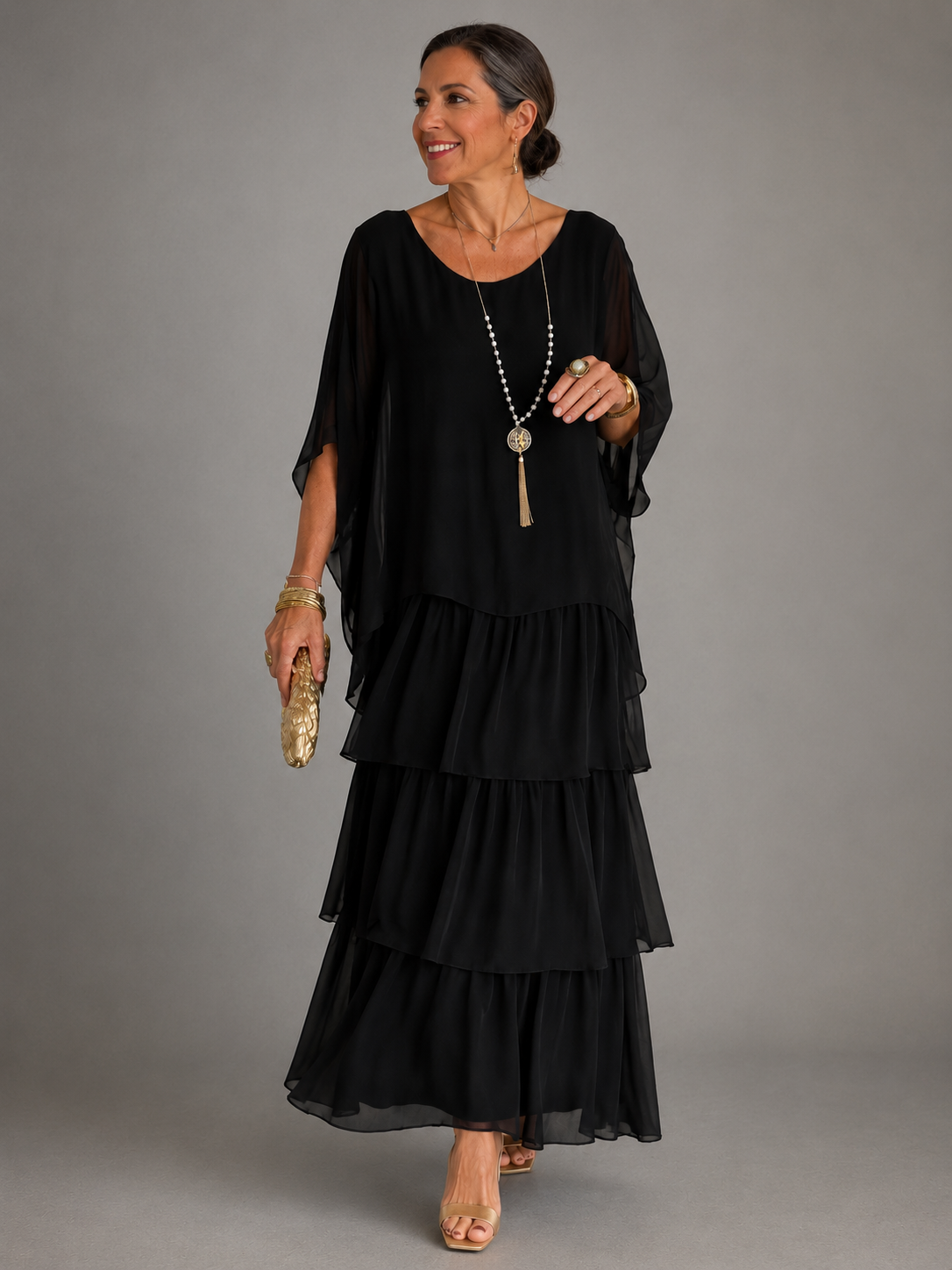 Robe Longue Femme avec Tissu Fluide Lucyle