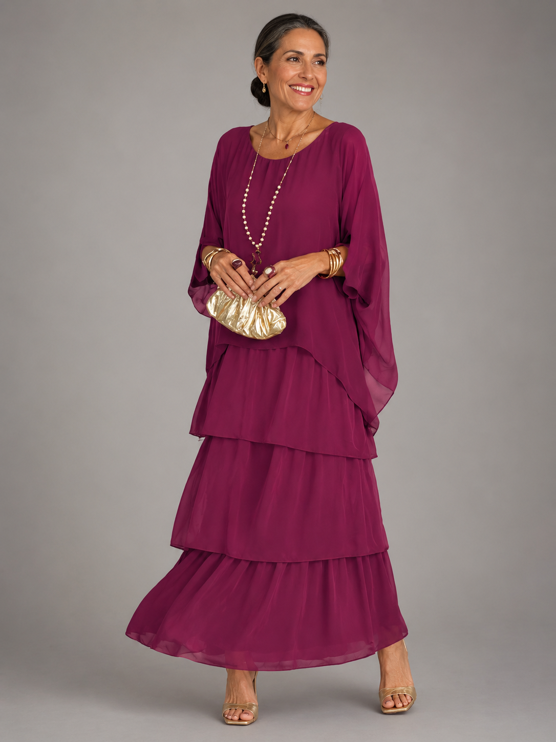 Robe Longue Femme avec Tissu Fluide Lucyle