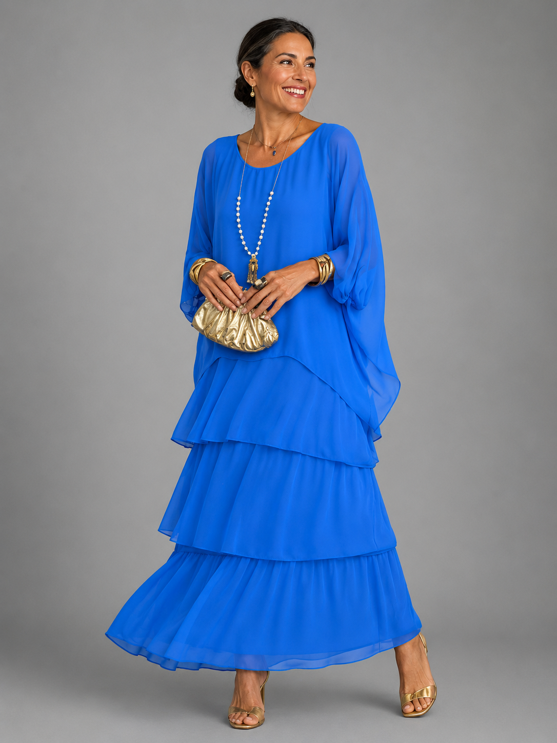 Robe Longue Femme avec Tissu Fluide Lucyle