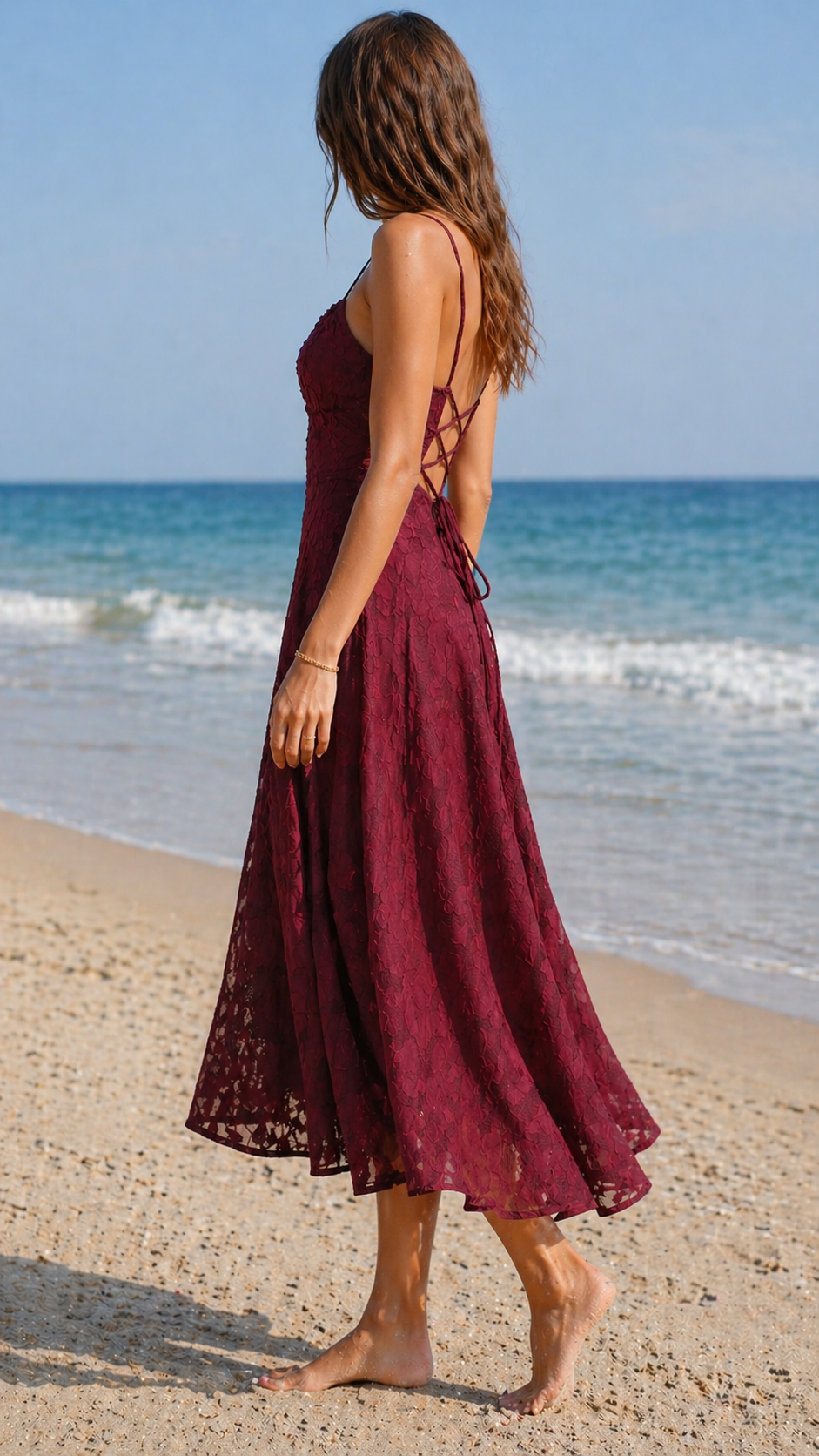 Robe Longue Femme avec Tissu Jacquard Élégant Lucyle