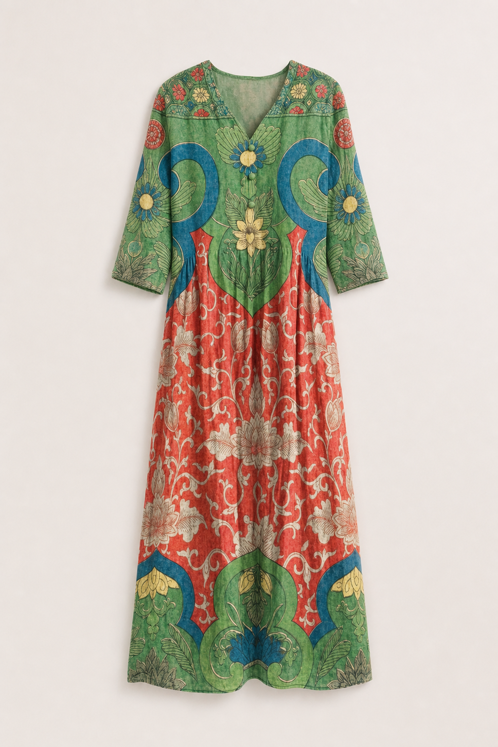 Robe Longue Femme en Lin avec Col en V Lucyle