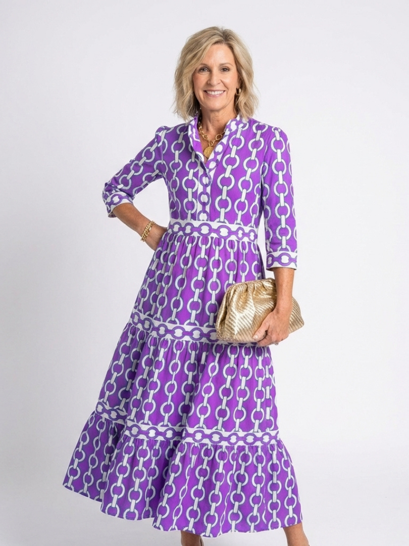 Robe Mi-Longue Femme avec Décolleté en V Lucyle