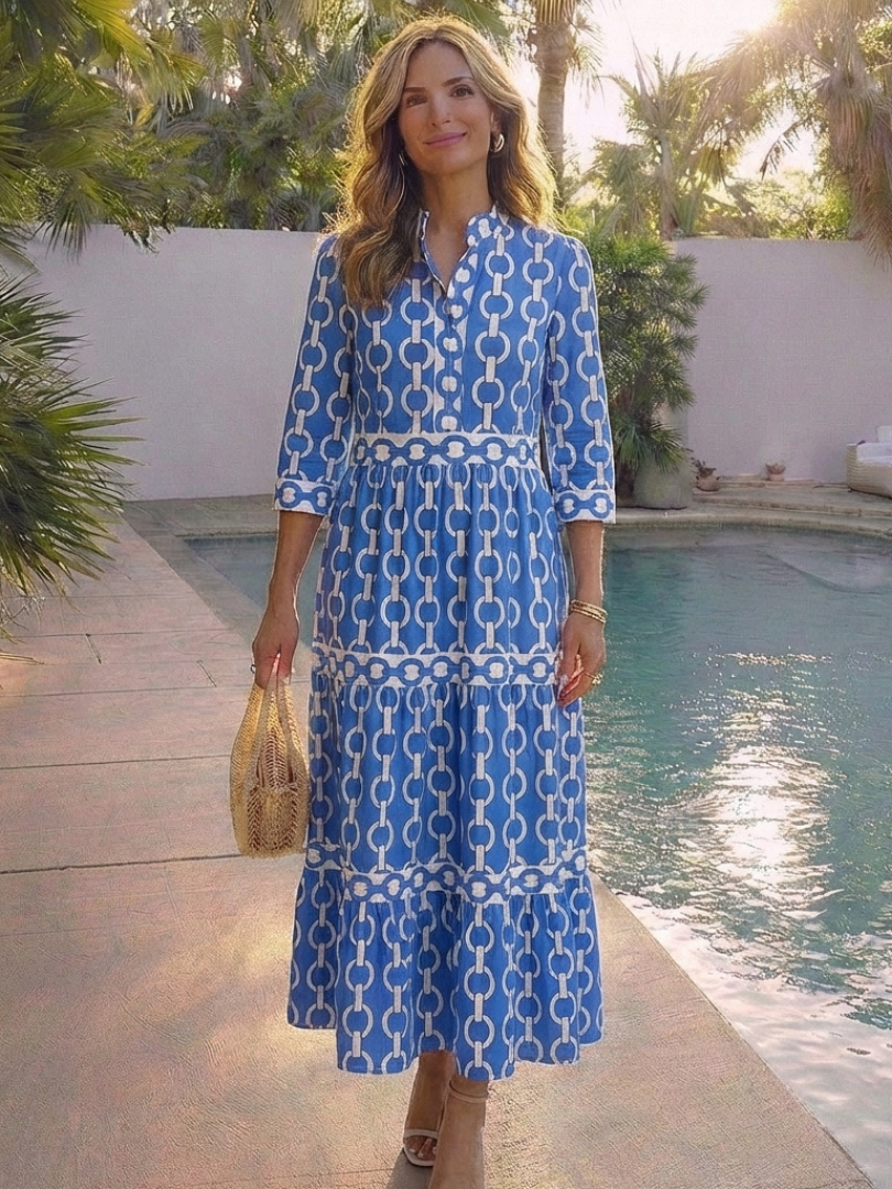 Robe Mi-Longue Femme avec Décolleté en V Lucyle