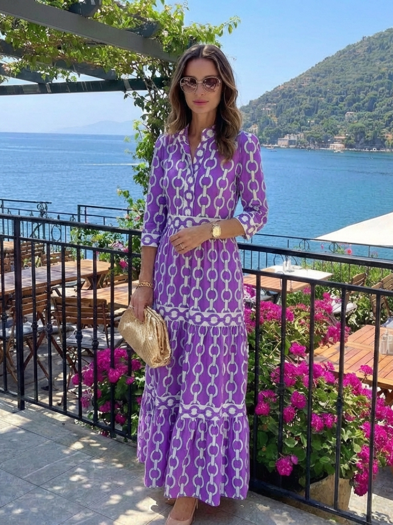 Robe Mi-Longue Femme avec Décolleté en V Lucyle