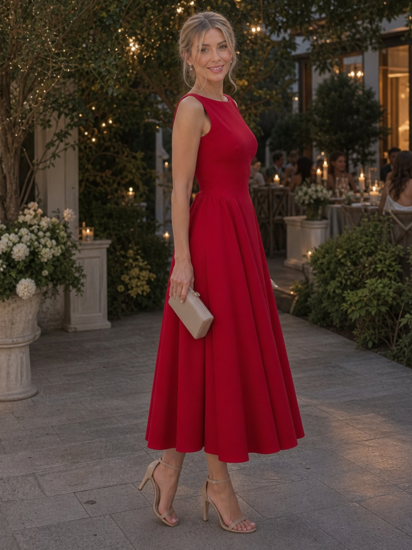 Robe Midi Femme à Corsage Ajusté Lucyle