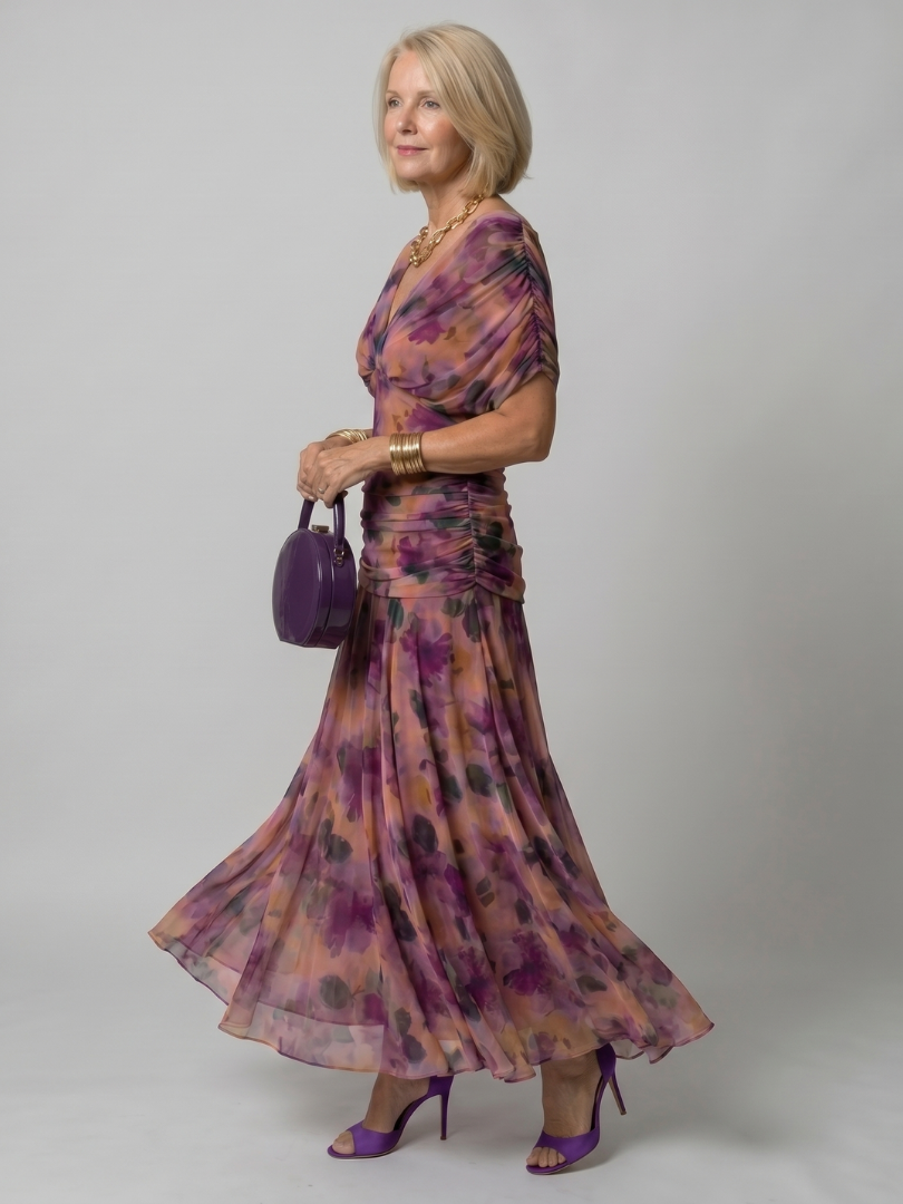 Robe Midi Femme à Épaules Dénudées avec Décolleté Drapé Lucyle