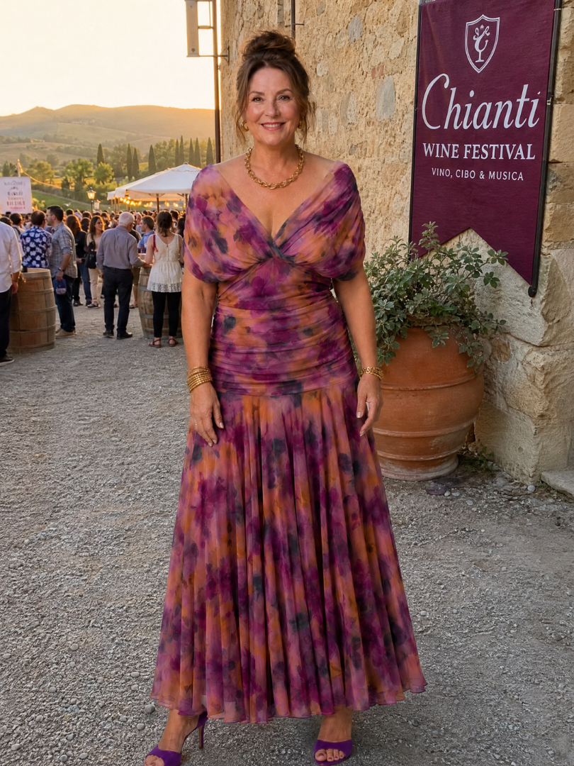 Robe Midi Femme à Épaules Dénudées avec Décolleté Drapé Lucyle