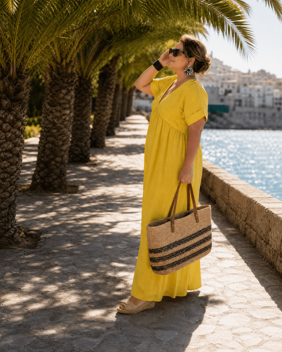Robe Midi Femme avec Col en V Fluide Lucyle