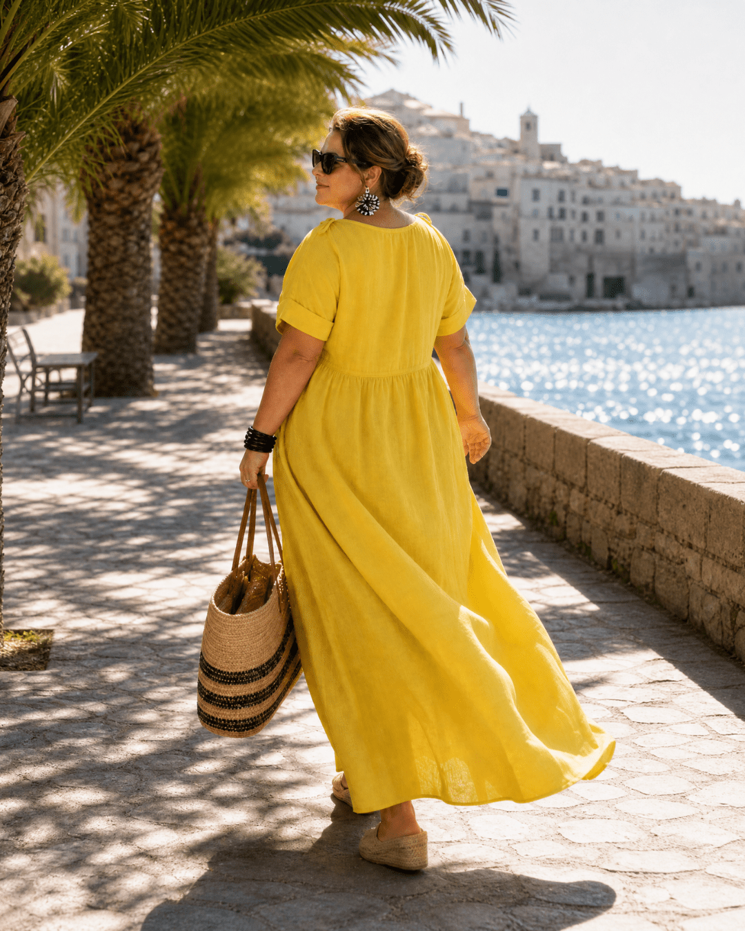 Robe Midi Femme avec Col en V Fluide Lucyle