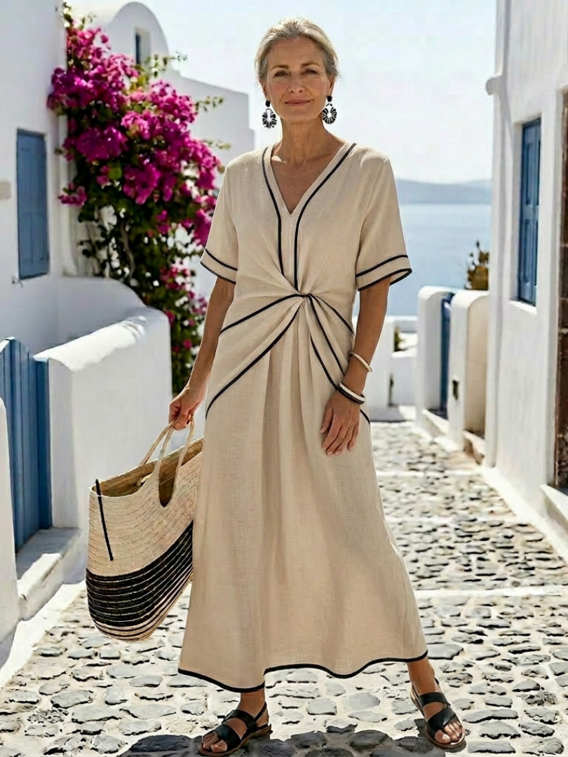 Robe Midi Femme avec Coupe Flatteuse en Tissu Léger Lucyle