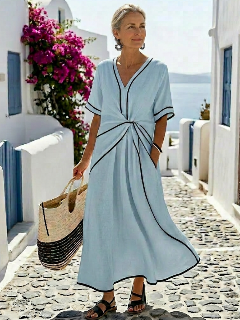 Robe Midi Femme avec Coupe Flatteuse en Tissu Léger Lucyle