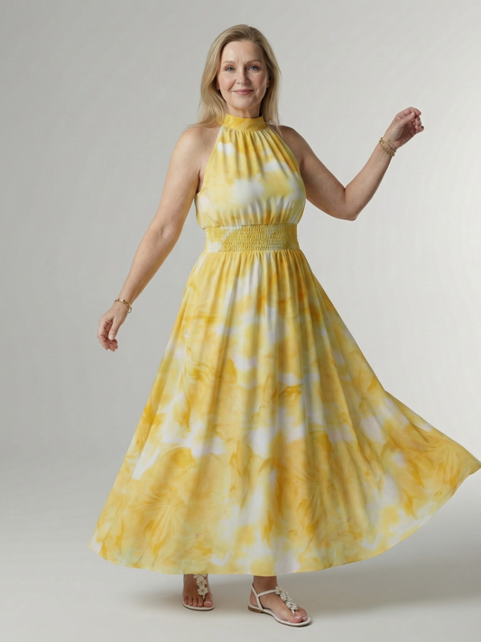 Robe Midi Femme avec Décolleté Dos Nu Lucyle