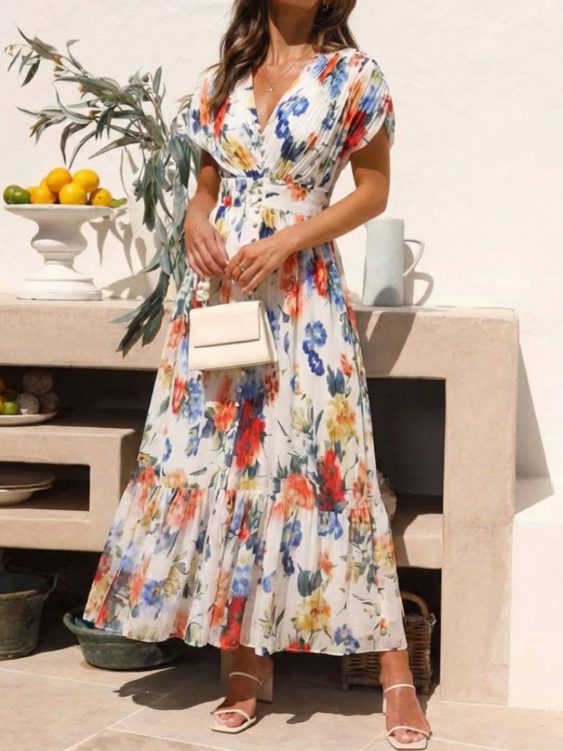 Robe Midi Femme avec Design Plissé Lucyle