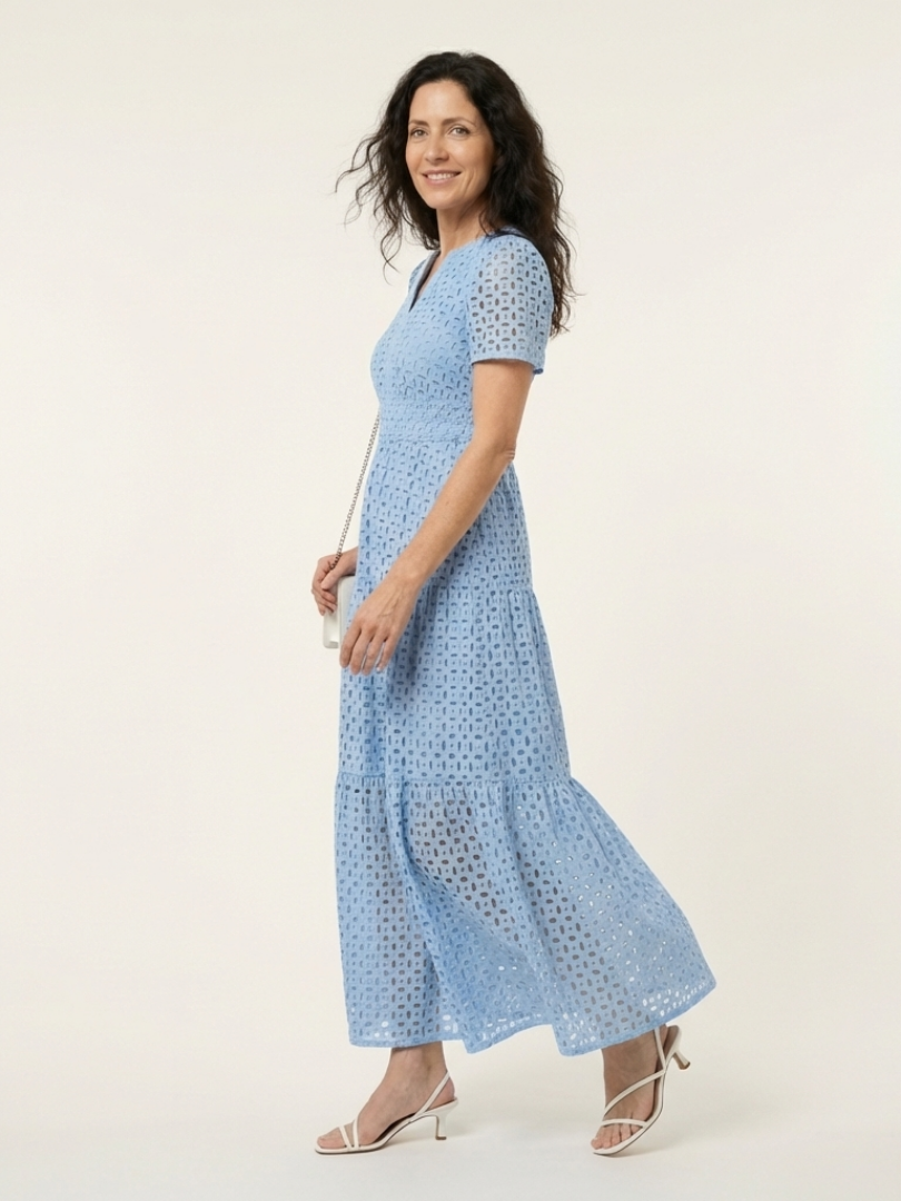 Robe Midi Femme avec Design à Niveaux Lucyle